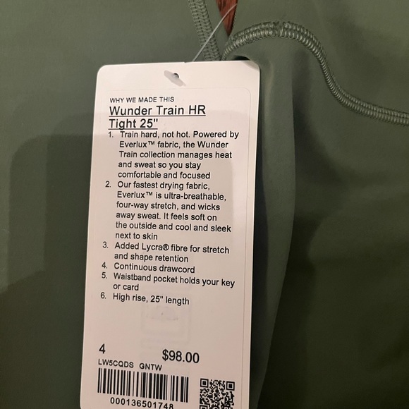 Lululemon Wunder Train Leggings 25” - Picture 3 of 4